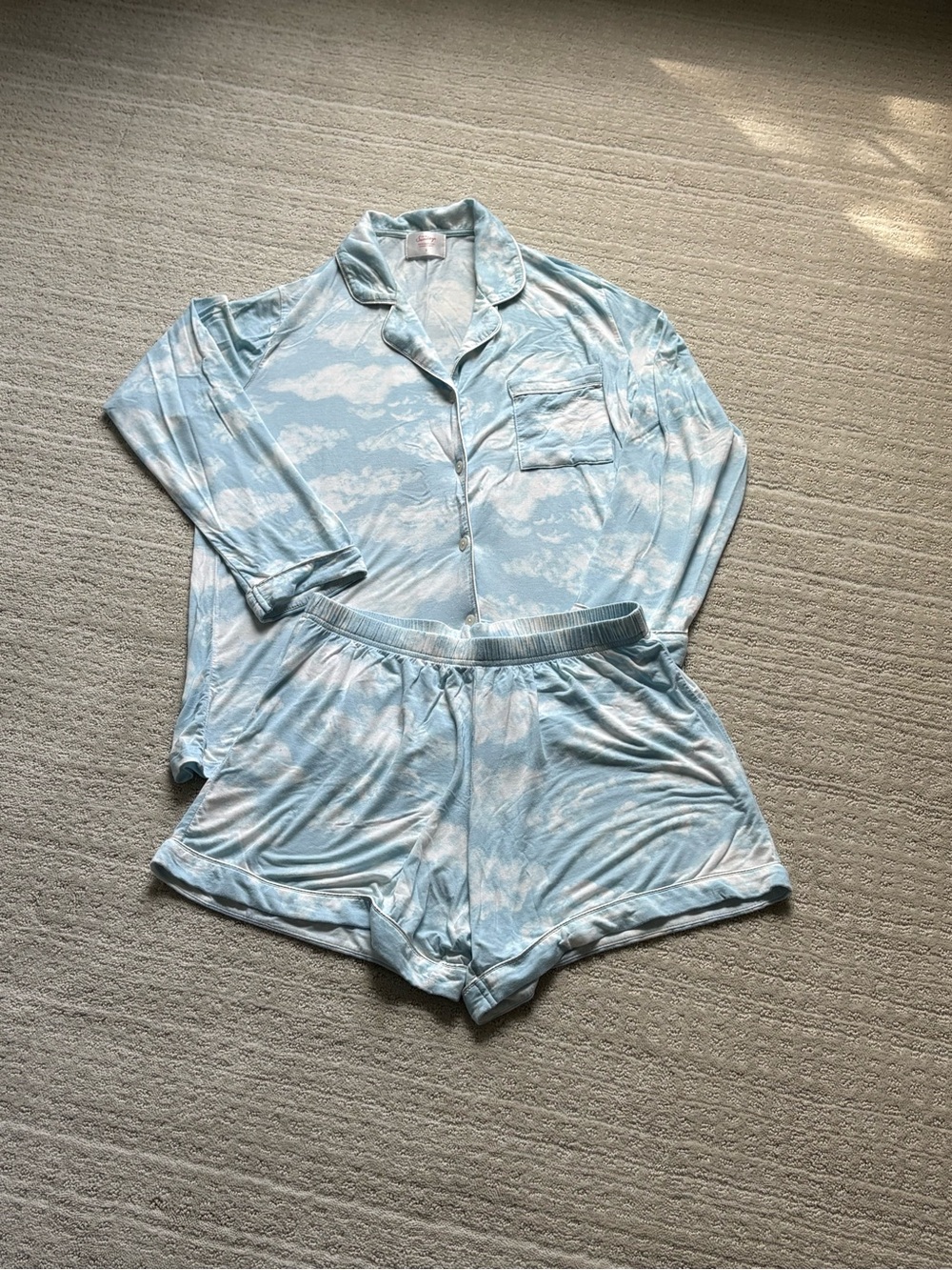 In My Sundays Cloud-Print Short Pajama Set